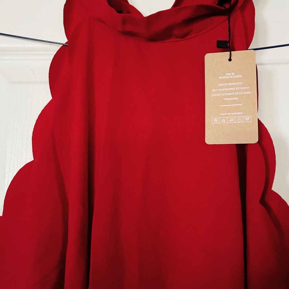 SHEIN red a-line dress with tie back of neck, size 1X, new with tags